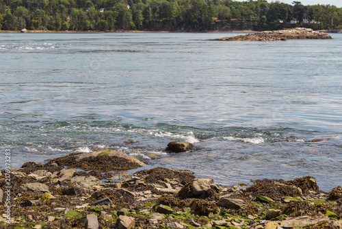Fotografía Tidal Falls Reversing Current at Incoming Tide in Hancock Maine