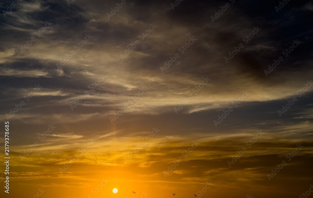 Fototapeta premium Sunset sea ocean beach horizon sky twilight dusk reflection tranquil sunset sea ocean beach horizon sky twilight dusk reflection tranquil mood serene light calm water wave sand shore evening