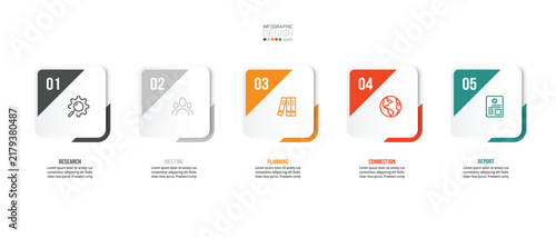 Infographic template business concept with step.