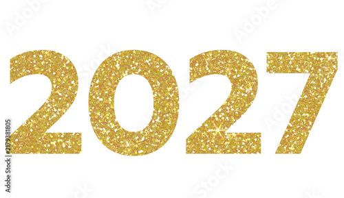 2027 Golden glitter symbol