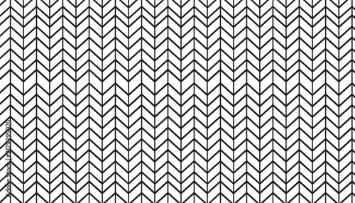 Geometric seamless pattern features clean black repeating chevron lines forming a herringbone structure on a white backdrop.