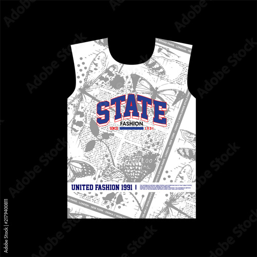 state fashion pattern abstract t-shirt design
