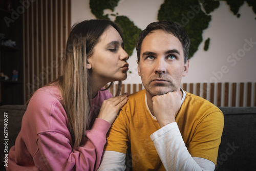 Obraz na plátne Reconciliation after fight, making up, and romantic relationship