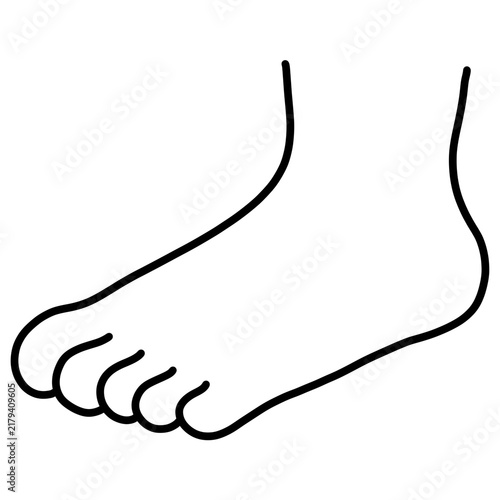 Foto cartoon illustration outline of a human foot and toes