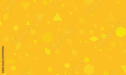 Abstract yellow geometric background, with subtle hexagon and triangle shapes, modern minimal digital texture, clean tech design, warm orange banner, vector illustration