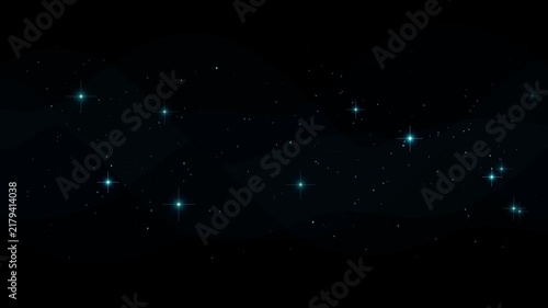 A cinematic seamless motion loop featuring a flowing pink, teal, and cyan stardust slipstream. Twinkling hero stars with glowing spikes move across nebular waves, creating a perfect neon cosmic backgr