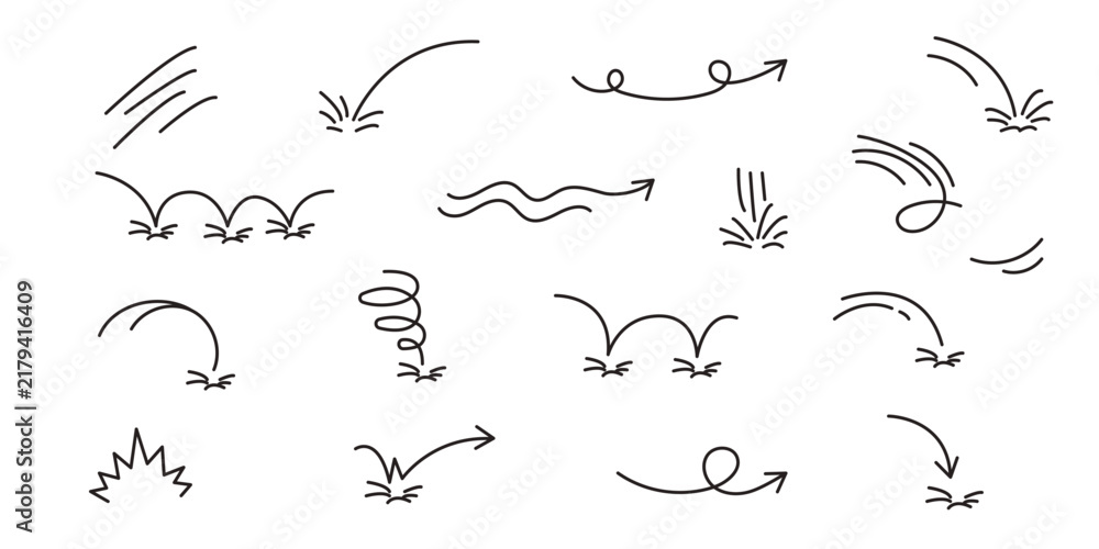 Fototapeta premium Abstract line bounce jump motion effect collection