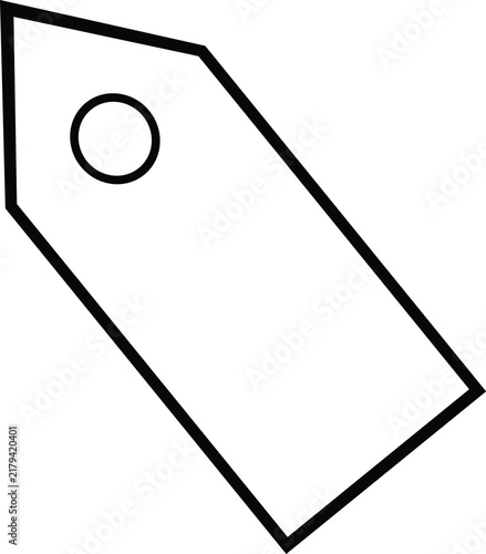 Simple black line tag vector icon