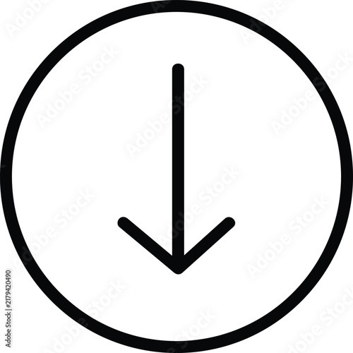 Simple black line circle vector icon download