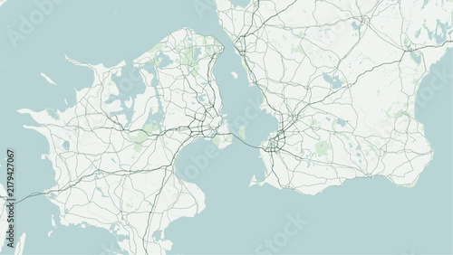 Obraz na plátne Modern minimalist vector map of the Oresund Strait