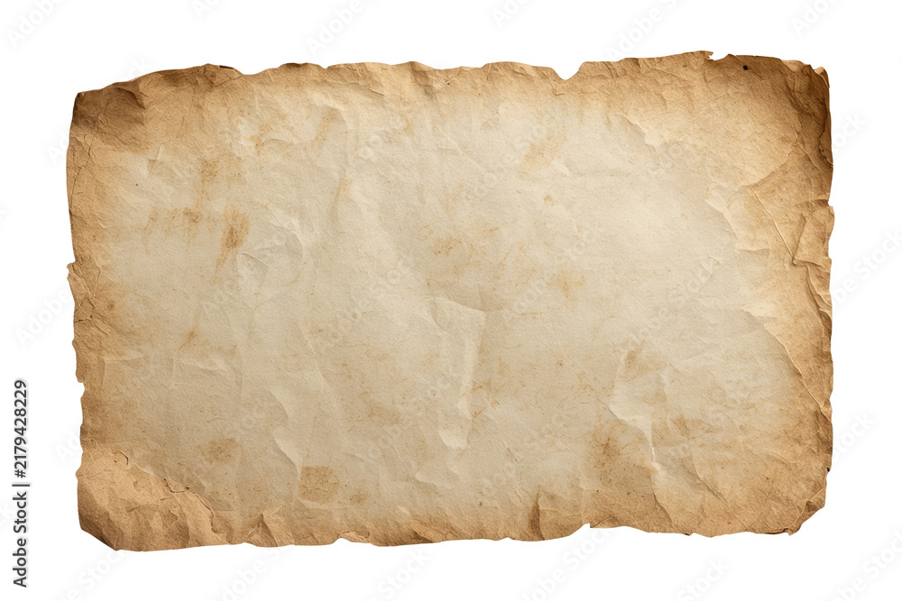 Fototapeta premium Blank Crumpled Antique Parchment Sheet
