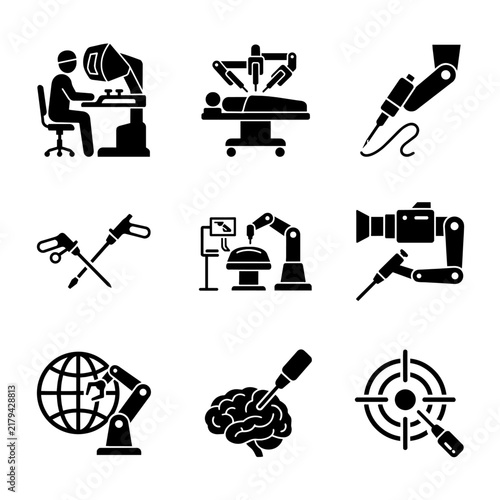 Robotic Surgery and Medical Technology Icon Set