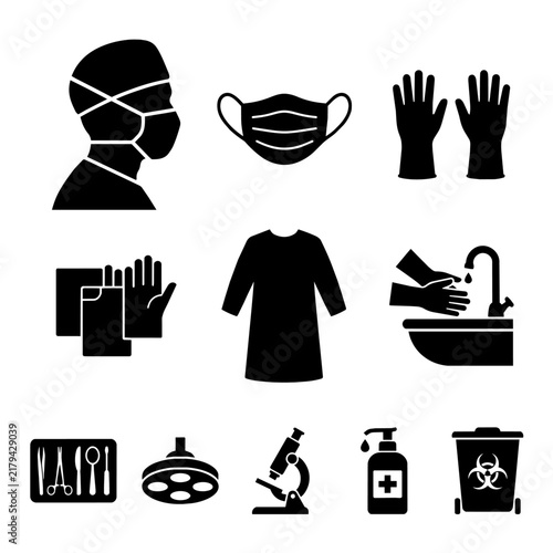 Medical and Healthcare Protection Icon Set