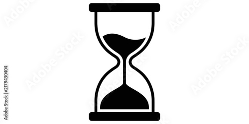 Obraz na plátně Black hourglass icon representing time passing and measurement for concepts of urgency or duration