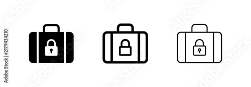 Obraz na płótnie Secure Briefcase with Lock for Business Protection Icon