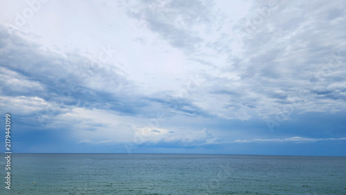 Fotografie Altostratus and stratocumulus undulatus clouds covering the Mediterranean coast,