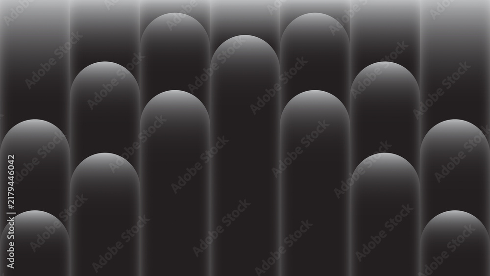 Fototapeta premium Dark gradient desktop wallpaper with rounded vertical shapes and soft glow