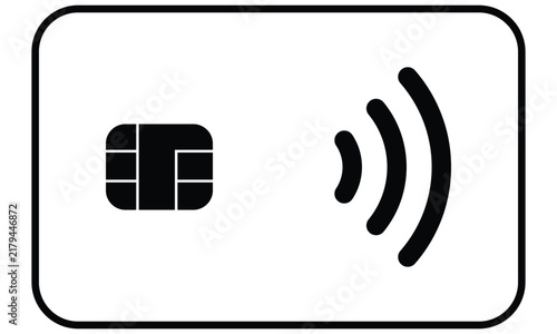 Minimalist Contactless Payment Credit Card Icon