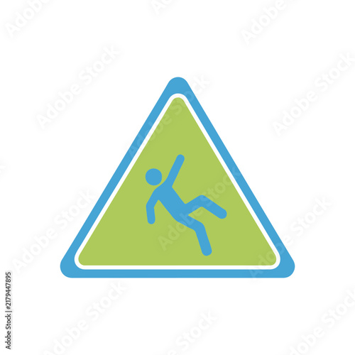 Slip hazard safety warning sign icon
