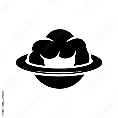 Minimalist botanical cotton flower planet icon