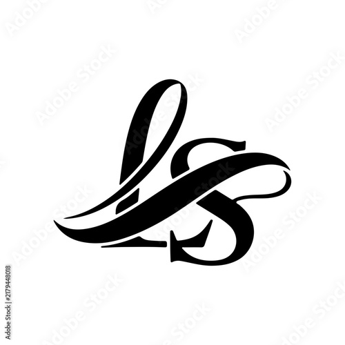 Elegant Calligraphy Monogram Letter LS