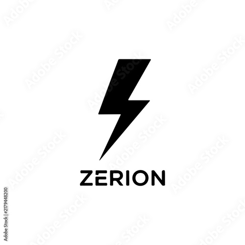 Minimal black lightning bolt icon vector design