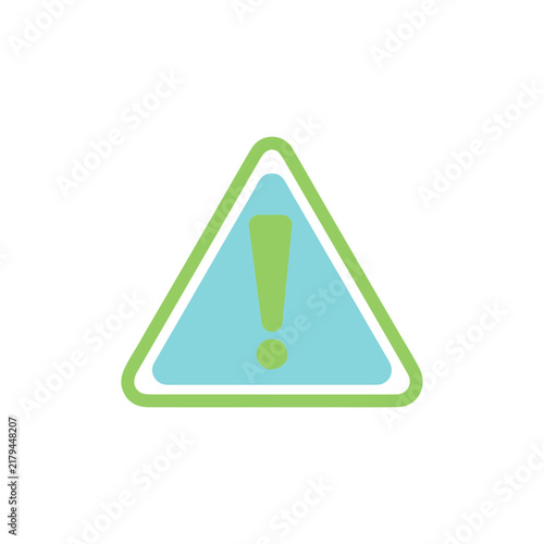 Caution UI icon minimal vector in light green