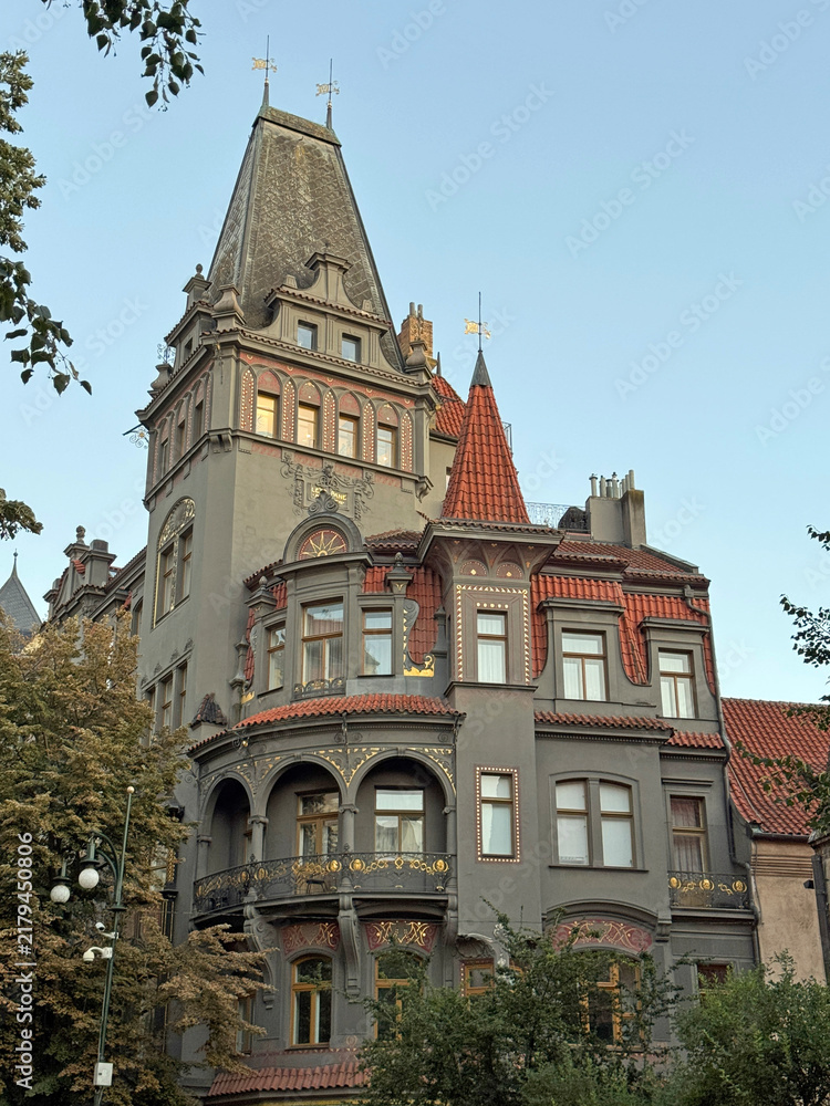 Obraz premium Historic architecture and famous landmarks in central Prague during traveling, Czech Republic 
