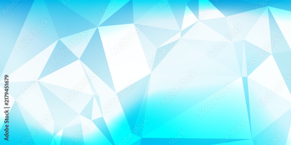 Obraz premium Abstract Blue Geometric Background with Low Poly Triangular Patterns and Soft Gradient Light Effects for Modern Digital Graphic Design