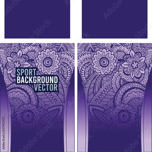 Abstract Purple Floral Paisley Sports Jersey Sublimation Design with Decorative Mandala Pattern