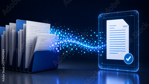 Plakat Digital document transfer and approval concept