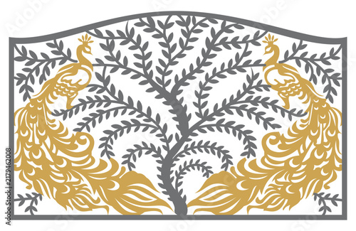 vector illustration of an abstract background with peacocks