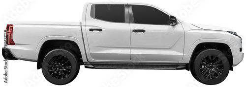Side view white modern truck