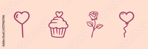 Love And Romance Symbols Hand Drawn Doodle Icon Set. Romantic Gestures And Affection Sketch Symbol Collection. Valentine'S Day And Celebration Design. Isolated Vector Illustration