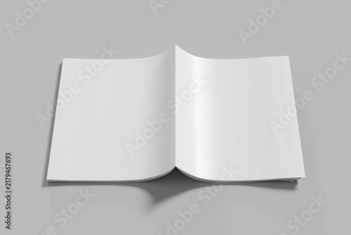 Obraz na plátně blank vertical letter size editorial workbook front and back spread cover in stu