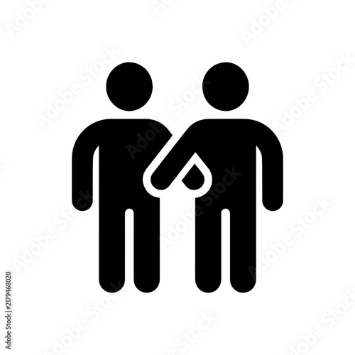 Two People Linked Arms For Partnership Friendship Cooperation And Unity Vector illustration