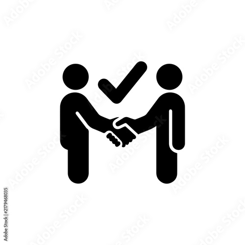 Two People Partnership Agreement For Business Cooperation And Teamwork Vector illustration