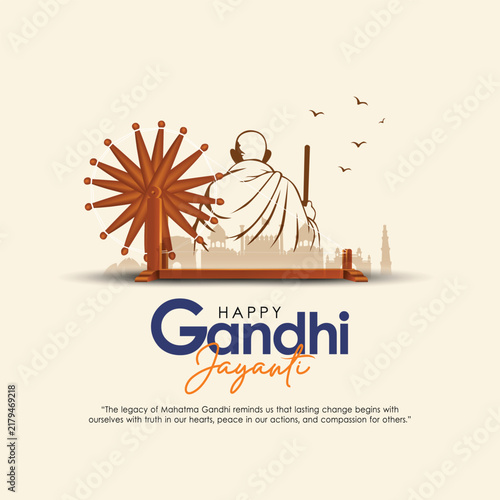 Fotografie 2nd October Happy gandhi jayanti
