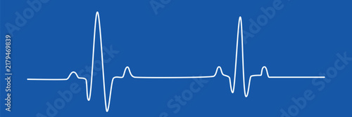 Quadro su tela Heartbeat, ecg, pulse diagram line