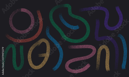 Colorful Abstract Dotted Lines on Dark Background