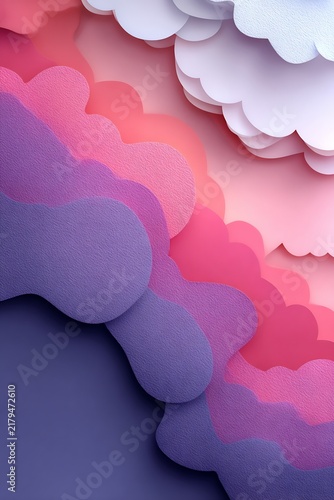 Abstract Layered Gradient Purple Pink White Textured Shapes Background