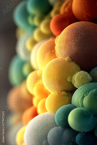 Vibrant Abstract Organic Cellular Network Background with Colorful Textures