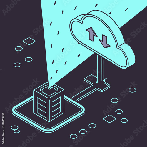 Digital Infrastructure: Server to Cloud Connectivity Concept
