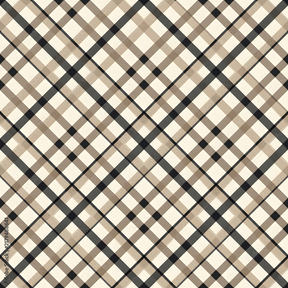 Black and white diagonal plaid pattern fabric texture