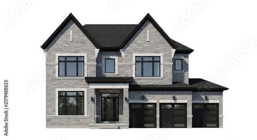 Modern white building with glass windows vector illustration