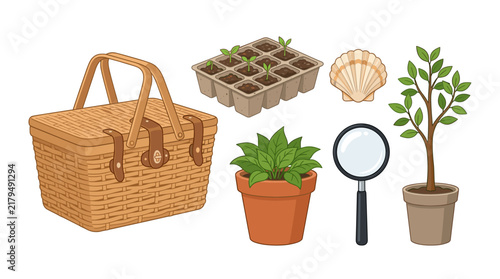 Gardening and Nature Hobby Elements Set