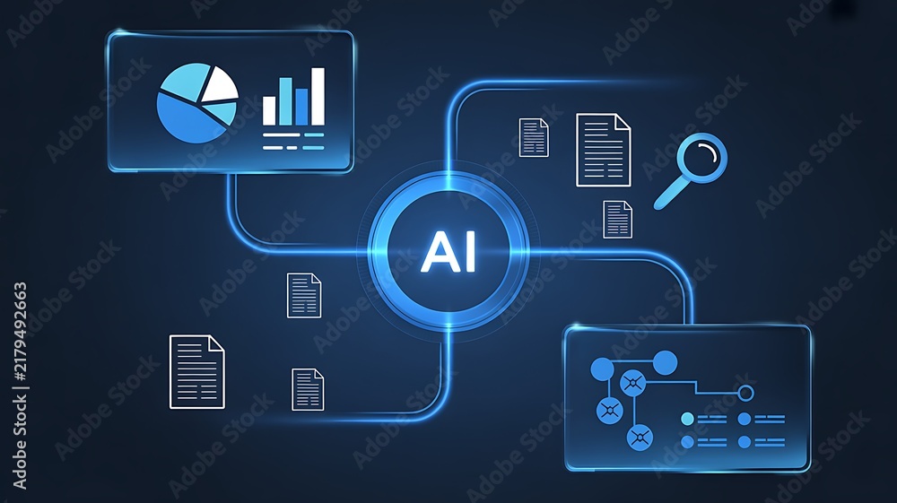 Fototapeta premium AI technology abstract concept illustration