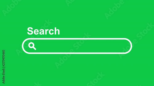 Web Search Query Input Bar Motion Graphic For Digital Browser Navigation On Green Screen Background