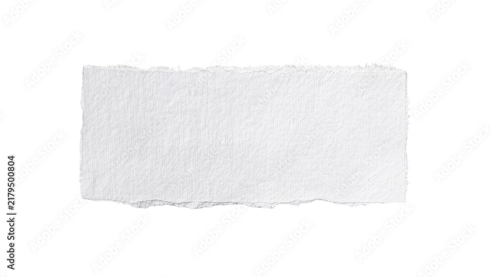 Obraz premium Rough textured white paper strip with torn edges, isolated on transparent background