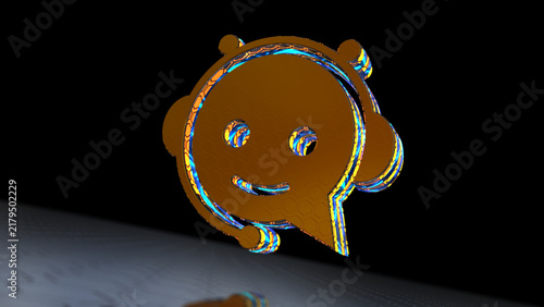 Chatbot ai assistant 3d symbol spectacular illustration